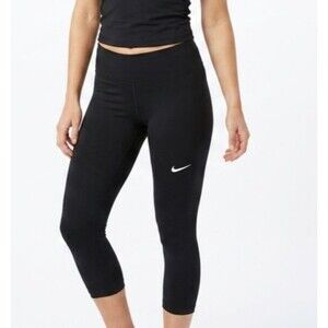 Nike Dri-FIT Epic Victory Crop Leggings Black Workout Pants Womens Size S EUC
